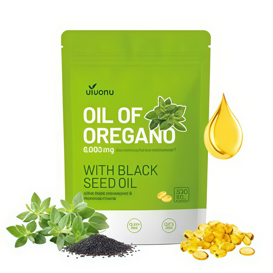 VivoNu Oil of Oregano with Black Seed Oil, Balanced Oil of Oregano Capsules, Organic Oregano Oil Softgels, Non-GMO(300 Count/1 Pack)